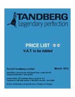 Tandberg Pricelist_1974-Article